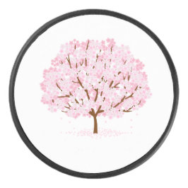 Sakura Tree in Full Bloom - Elegantes Frühjahrsdes Eishockey Puck