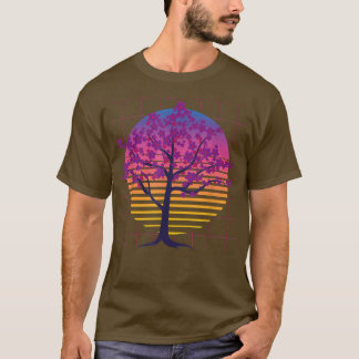 Sakura Tree Japan Blume 80er Art Vaporwave Cherry T-Shirt