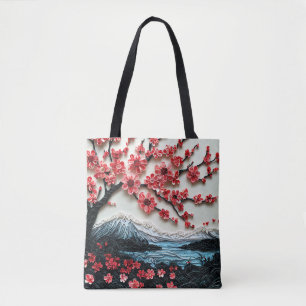 Sakura tree Paper Art, Baum mit roten Blume
