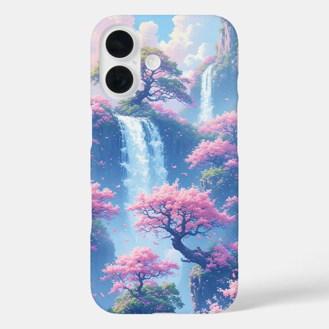 Sakura Waterfall Paradies Case-Mate iPhone Hülle (Rückseite)
