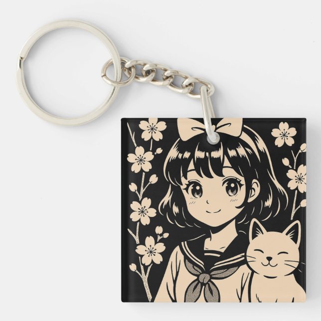 Sakura Whiskers Schlüsselanhänger (Vorderseite)