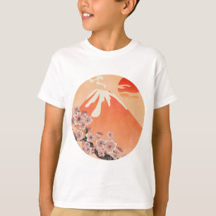 Sakura-Zweig und Vulkan T-Shirt