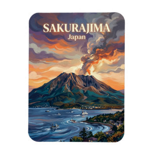 Sakurajima Japan Magnet