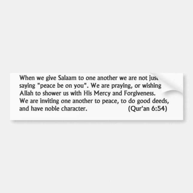 Salaam Message Autoaufkleber (Vorne)