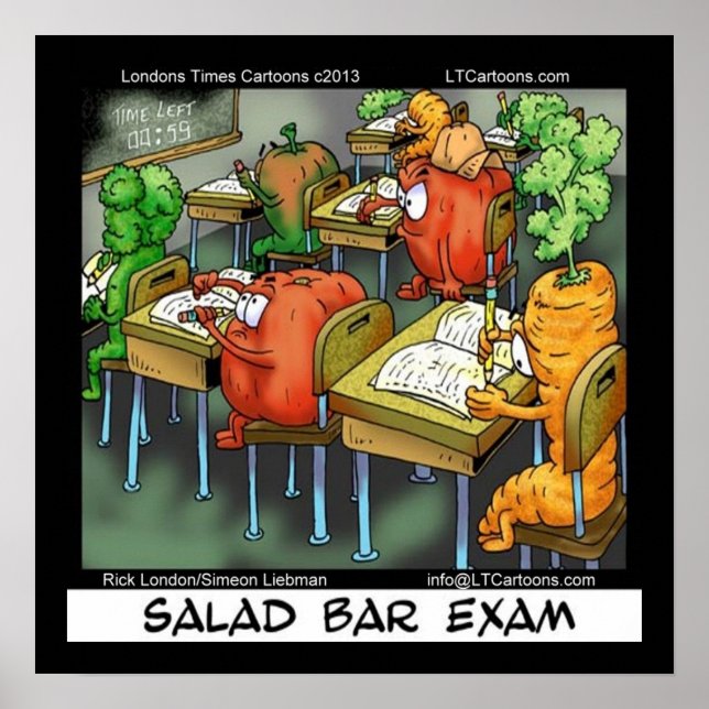 Salad Bar Exam Funny Vegan Lawyer Poster (Vorne)