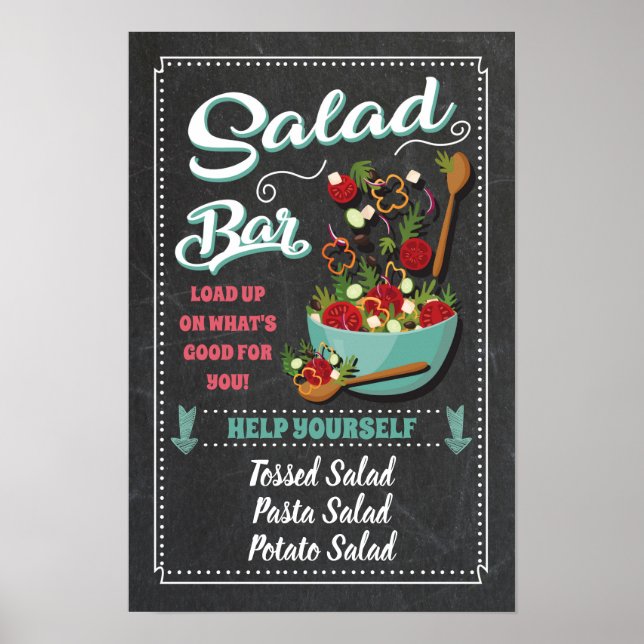 Salad Bar Party Sign Poster (Vorne)