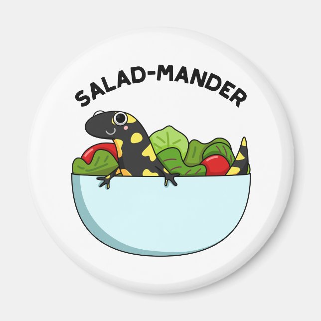 Salad mander Funny Salamander Animal Pun Magnet (Vorne)