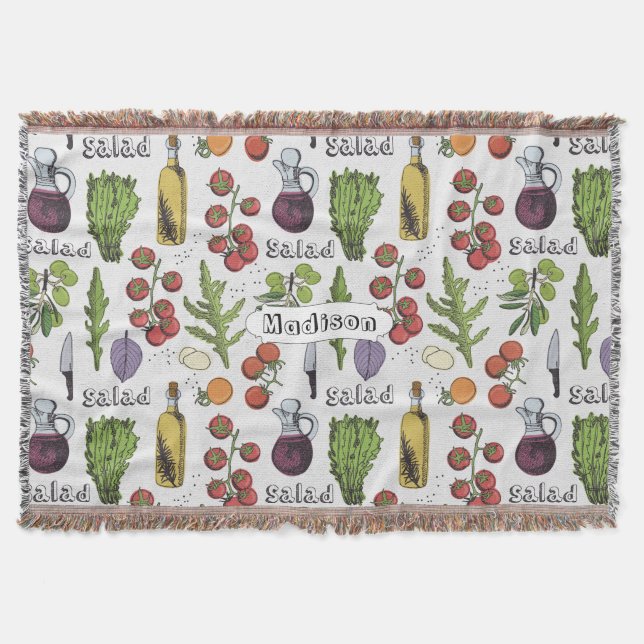 Salad Pattern individuelle Name werfen Decke (Vorderseite)