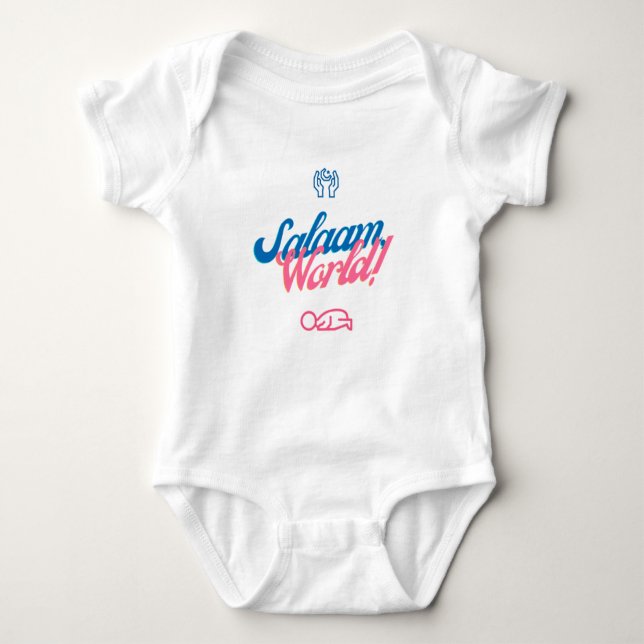 Salam, World! — Muslimbaby One Pece Bodysuit Baby Strampler (Vorderseite)