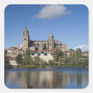 Salamanca Kathedralen und Stadt Quadratischer Aufkleber