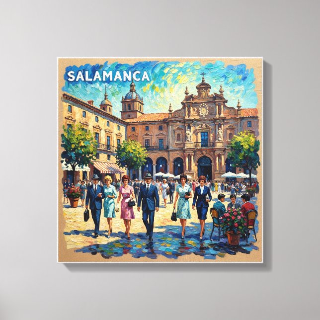 Salamanca Spanien Plaza Mayor Spannleinwand Leinwanddruck (Vorderseite)