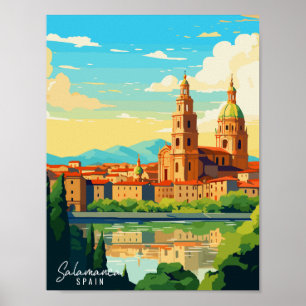 Salamanca Spanien Vintage-Reiseillustration Poster