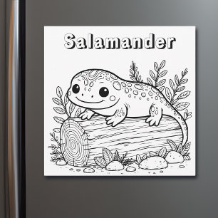 Salamander   Farbseite des Kindes Magnetkarte