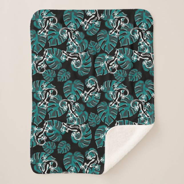 Salamander und Muster für grünes Leaf Sherpadecke (Vorderseite)