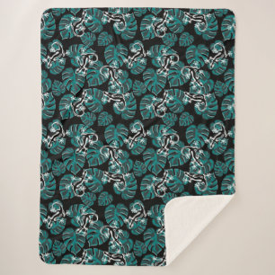 Salamander und Muster für grünes Leaf Sherpadecke