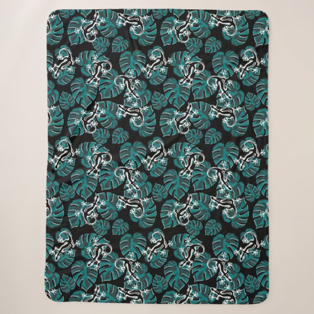 Salamander und Muster für grünes Leaf Sherpadecke (Vorderseite)