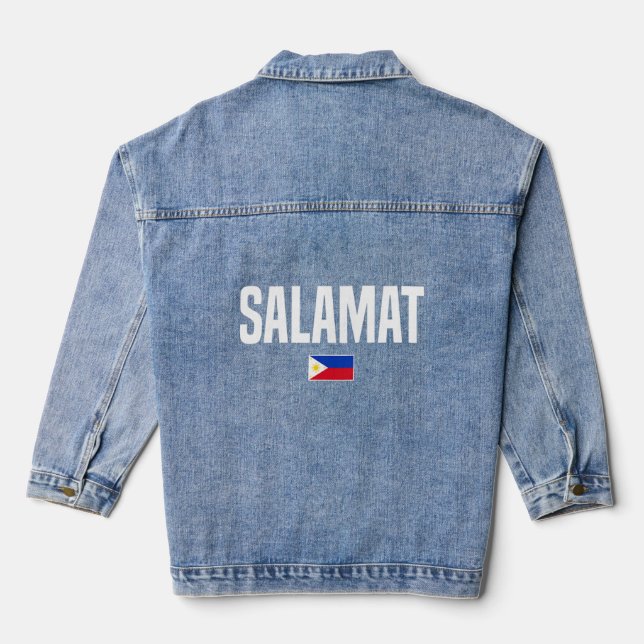 Salamat Philippines Pinay Pinoy Filipina Jeansjacke (Rückseite)