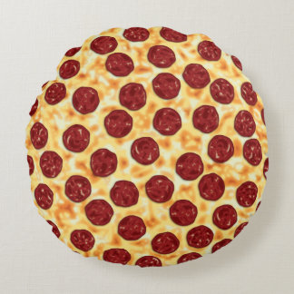 Salami-Pizza-Muster Rundes Kissen