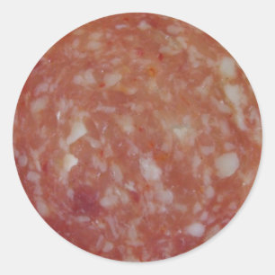 Salami-Scheibe-Aufkleber Runder Aufkleber