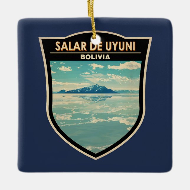 Salar de Uyuni Bolivien Abzeichen für Kultur Keramikornament (Vorderseite)
