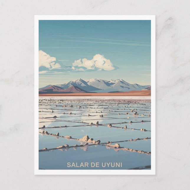 Salar de Uyuni Bolivien Vintag Postkarte (Vorderseite)