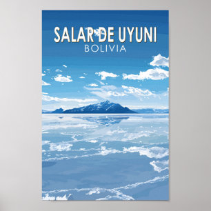 Salar de Uyuni Bolivien Vintage Art Poster