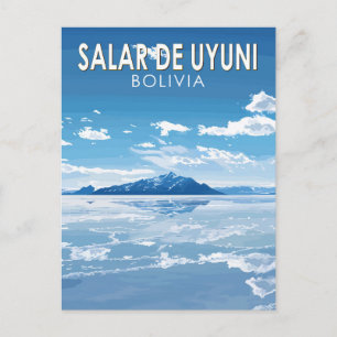 Salar de Uyuni Bolivien Vintage Art Postkarte
