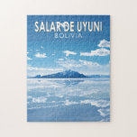 Salar de Uyuni Bolivien Vintage Art Puzzle<br><div class="desc">Salar de Uyuni im Stil der Vektorkunst. Salar de Uyuni, inmitten der Anden im Südwesten Boliviens, ist die größte Salzwohnung der Welt.</div>