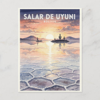 Salar de Uyuni Bolivien Vintage Postkarte