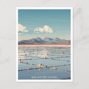 Salar de Uyuni Bolivien Vintage Postkarte
