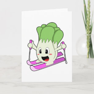 Salat als Skifahrer mit Ski Karte