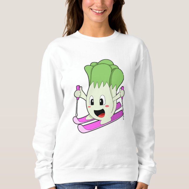 Salat als Skifahrer mit Ski Sweatshirt (Vorderseite)
