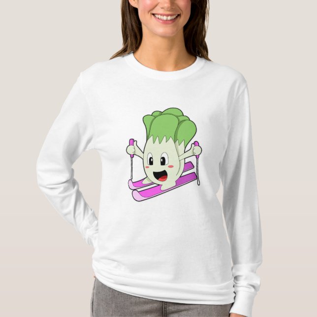 Salat als Skifahrer mit Ski T-Shirt (Vorderseite)