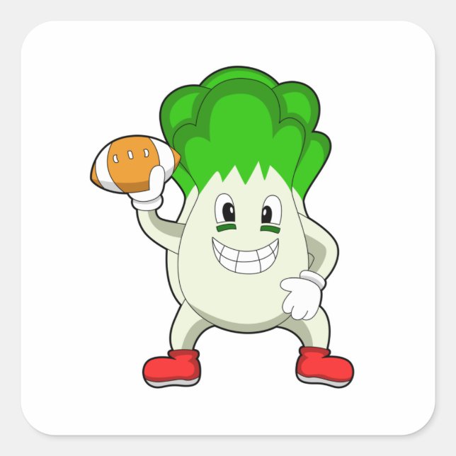 Salat beim Fußball Quadratischer Aufkleber (Vorderseite)