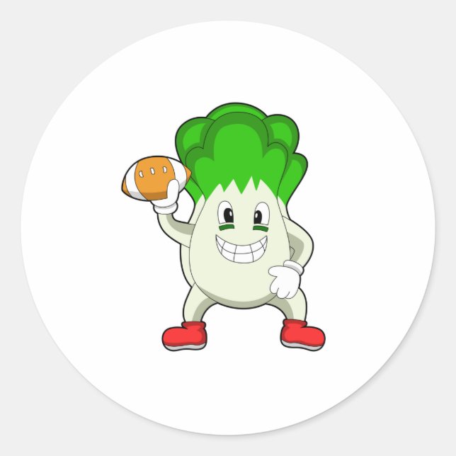 Salat beim Fußball Runder Aufkleber (Vorderseite)