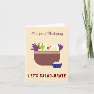 Salat Bowl Niedlich Funny Geburtstagskarte Karte