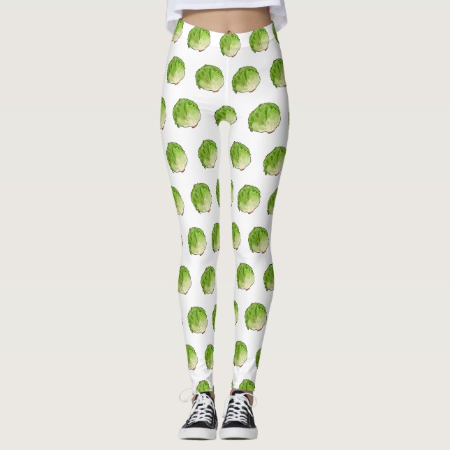 Salat-Cartoon-Abbildung Leggings (Vorderseite)