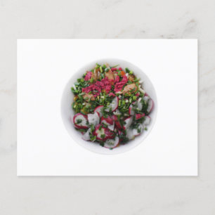 Salat mit Rettich und geröstete Küken Postkarte