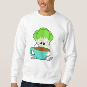 Salat mit Tasse Kaffee Sweatshirt