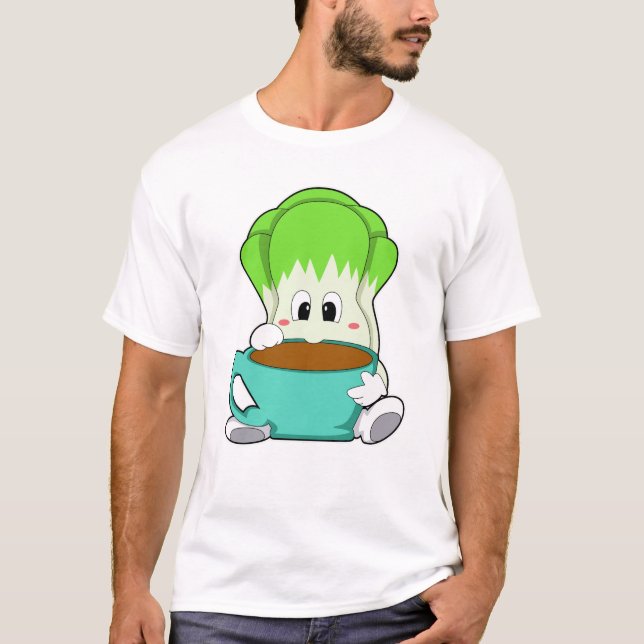 Salat mit Tasse Kaffee T-Shirt (Vorderseite)