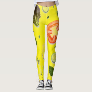 Salat und Obstmuster transparenter Hintergrund Leggings