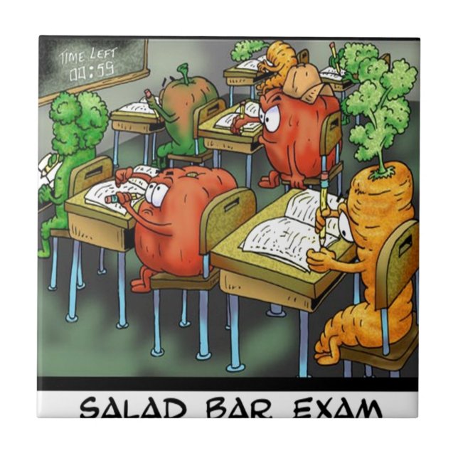 Salatbar-Prüfung Lustig Fliese (Vorderseite)