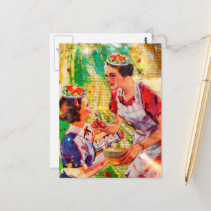 Salatteller Hüte Postkarte