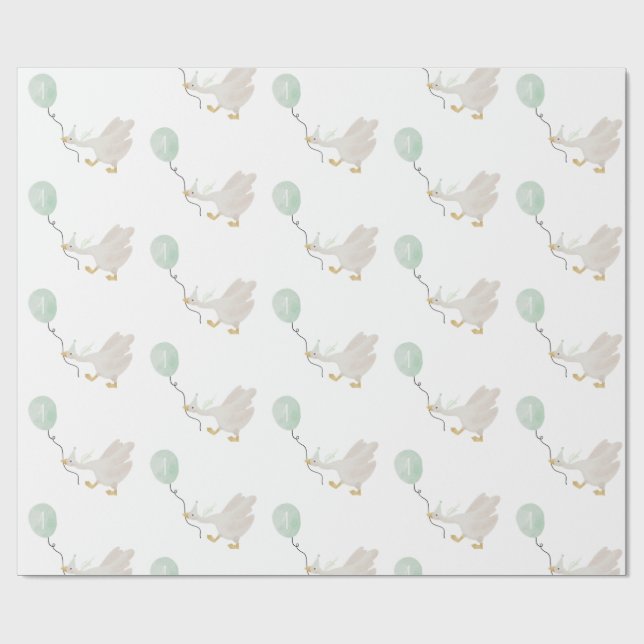 Salbei albern Gänsewrapping Paper Geschenkpapier (Flach)