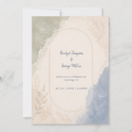Salbei Blau Botanische minimale Hochzeit Einladung