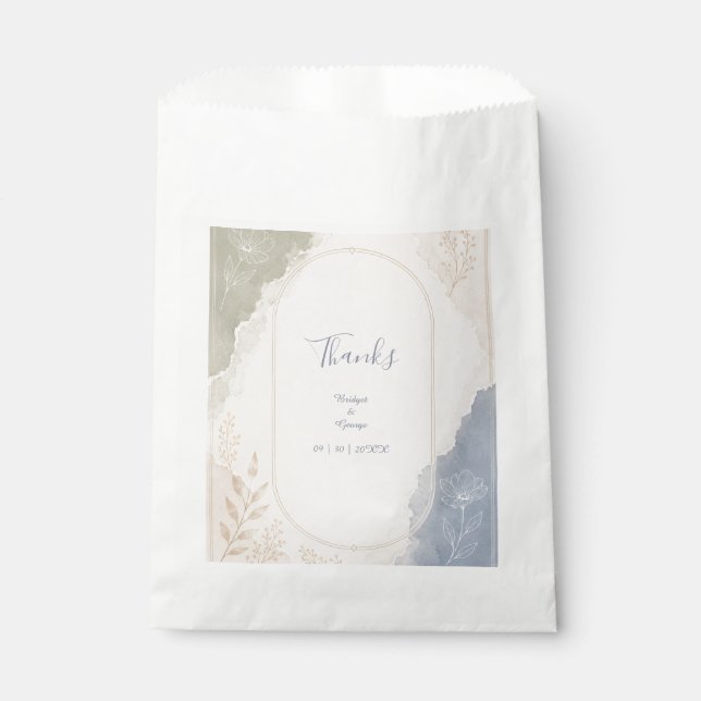 Salbei Blau Botanische minimale Hochzeit Geschenktütchen (Vorderseite)