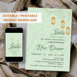 Salbei-Blumen-Hängelaternen Ramadan Iftar-Abendess Einladung