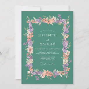 Salbei-Blüten-Malerische-Hochzeit Einladung
