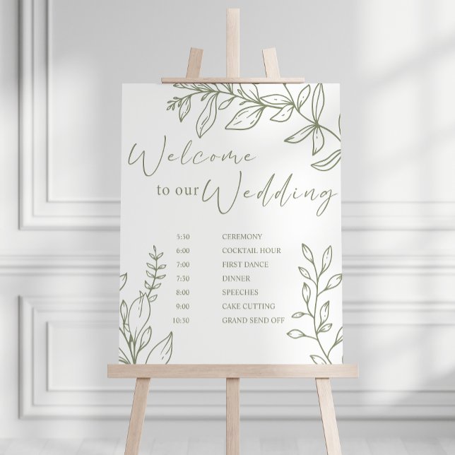 Salbei Boho Blumen Hochzeitsplan Poster (Von Creator hochgeladen)
