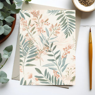 Salbei Botanical Blush Blatt Aquarellmuster Postkarte